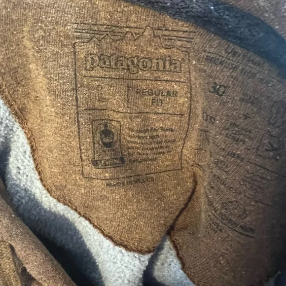 Patagonia Brown Striped Pullover Hoodie with Hood - Picture 5 of 6